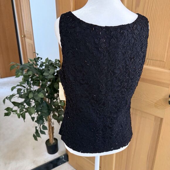 AMANDA SMITH Size 10 Tank Top Beaded Lace Black Cocktail Wedding Evening NWT - Picture 2 of 11